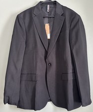 NWT - PJ PAUL JONES Men  s Black Lightweight Sport Coat One Button Blazer - L