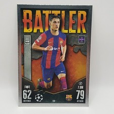GAVI 129 BATTLER TOPPS MATCH ATTAX 2023-24 FC Barcelona Soccer Card