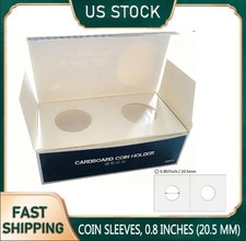 100 pcs Coin Holders 2 X 2 Cardboard Mylar Flips Diameter 20.5mm Dime / Penny