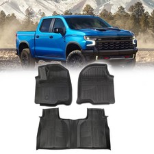 Tpe Floor Mats Set Liner Fit For 19-25 Silverado Sierra 1500 2500 3500 Crew Cab