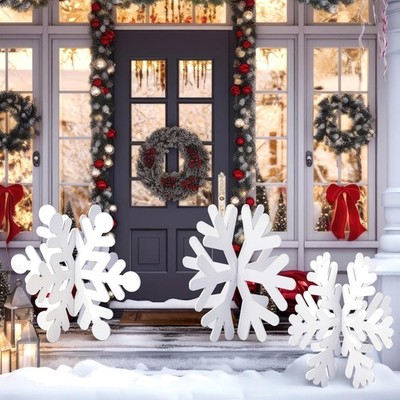 Christmas Snowflake Outdoor Decorations,  3D Snowflake Christmas Dec