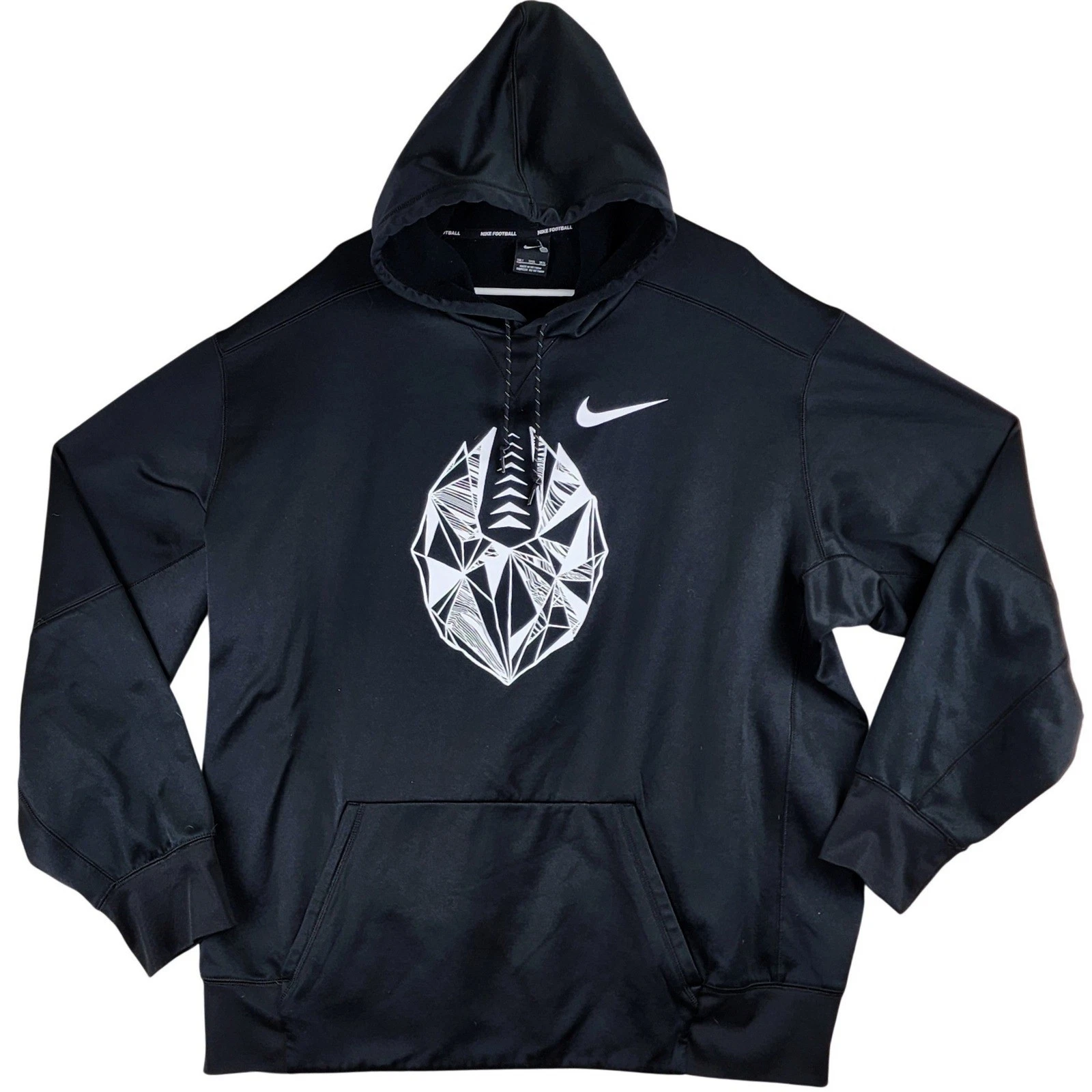 Nike Football Therma-FIT Hoodie Mens 3XLT Black Athletic Performance Pullover