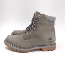 Timberland Women's Size 8 Waterville 6" Grey Nubuck Short Ankle Boots Shoes 