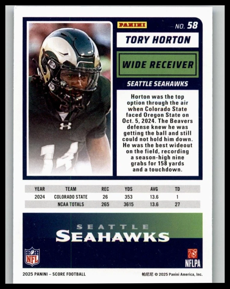 2025 Score #58 Tory Horton Cubic #/185 - Image 2 of 2