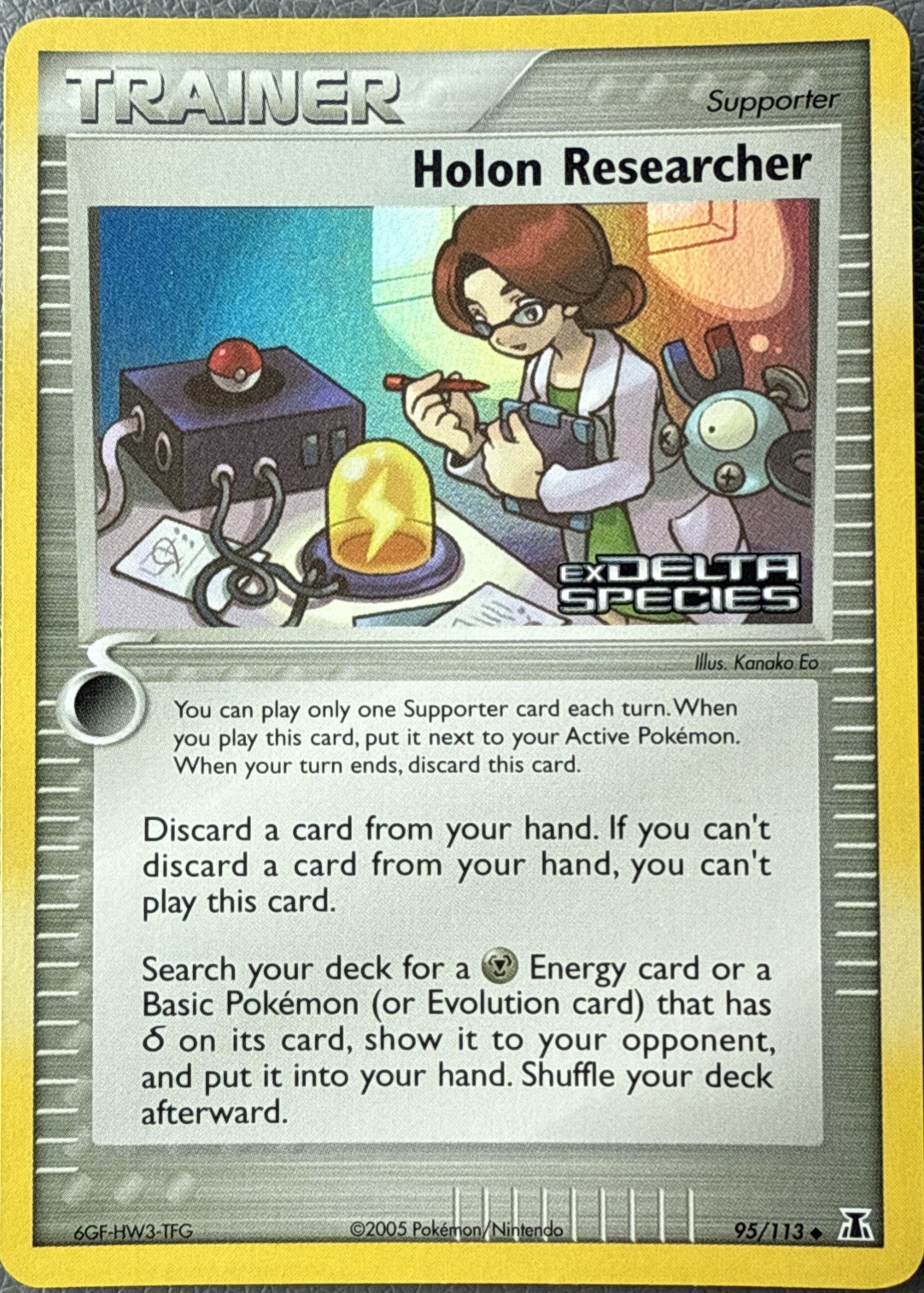 Pokemon Card Holo Researcher 95/113 Ex Delta Species Holo Stamped Near Mint