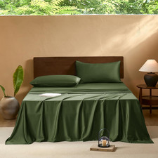 Twin Sheets Set,Luxuriously 400 Thread Count Organic Viscose Derived from Bamboo