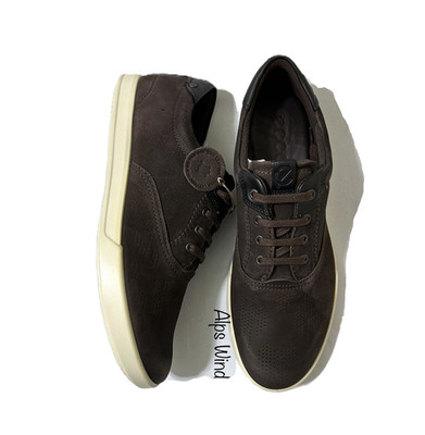 Ecco Collin 2.0 Lace-Up Suede Sneakers Shoes Espresso/Black Mens 46 US-12 NEW