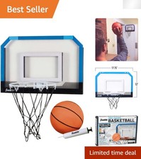 Mini Pro Basketball Hoop Set - Indoor Door Mount with Rubber Ball Pump
