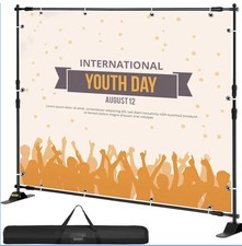 VEVOR 8 8 ft Adjustable Backdrop Banner Stand   Complete Frame with Carrying Bag