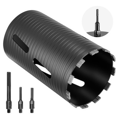 Vevor Core Drill Bit 6in Diam 9-1/2in Deep 5/8-11 Thread Diamond Dry Core with 3