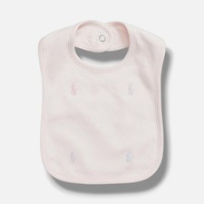 Polo Ralph Lauren Babies' Pink Polo Pony Cotton Interlock Bib