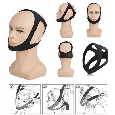 Chin Restraint Chin Strap Black Support for sleep apnea NEW