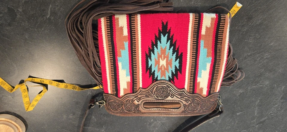 Bolso Bandolera Bolso de Hombro AD American Darling Western Tooled Sillín Manta Foto 3 de 4