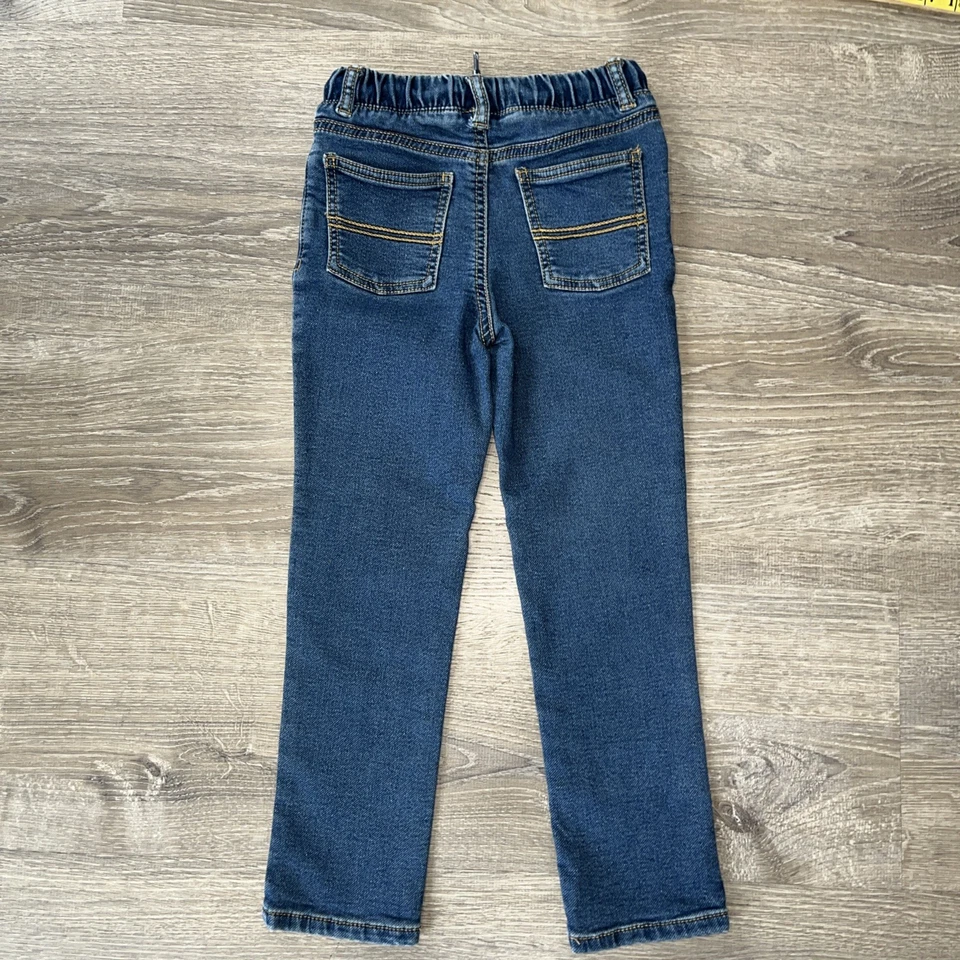 Pantalones de mezclilla Carters para niños niñas 6 bolsillos elásticos con cordón azul lavado medio  Foto 2 de 4