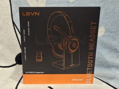 LEVN LE-HS013 Bluetooth Headset with MicrophoneNoise Canceling, Comfort Black