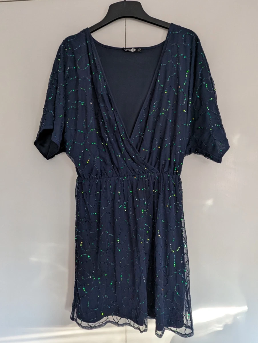 blue sequin dress boohoo Muslim Wedding Dresses For Guests: Blue Georgette Anarkali – HATKE BRIDE main image 0