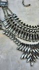 Turkish Style Maxi Rhinestone Layered Statement Necklace Silver Tone Chain Boho — photo 4