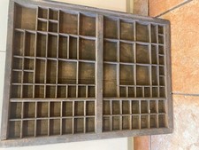 Antique Wooden Printer Drawer Letterpress Type Tray about16 1/2 X About 21 3/4