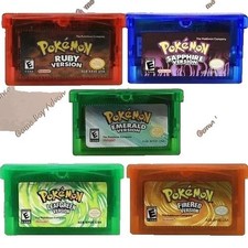 Pokemon Emerald, Ruby, Sapphire, Leaf, Fire GBA Cartridges (Pre-Owned, Tested)