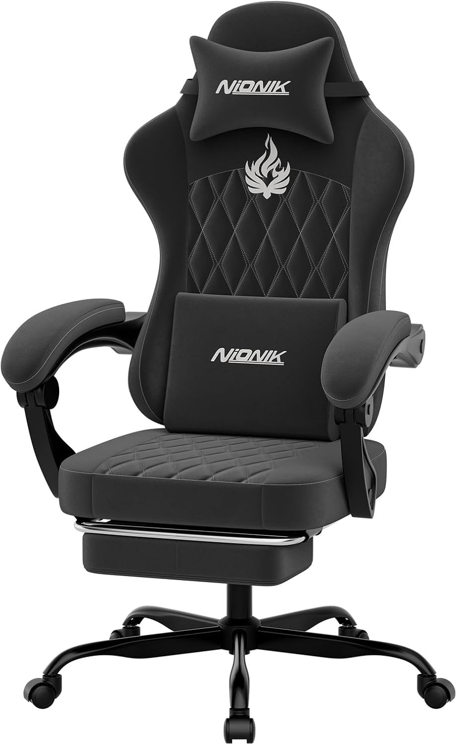 With Footrest And Lumbar Support Height Adjustable Gaming Ch