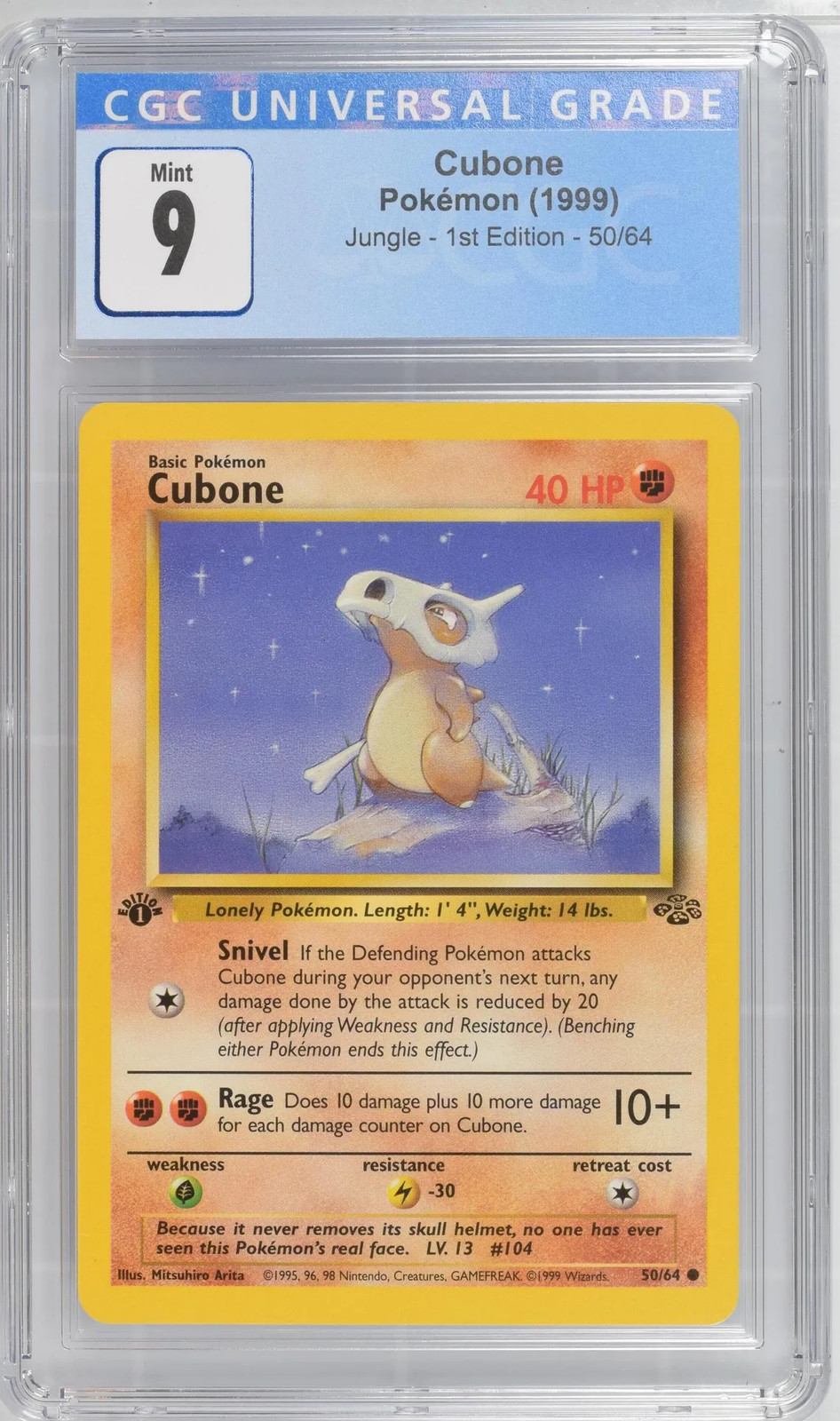 Cubone 1999 Pokemon Jungle 1st Edition CGC 9 #50