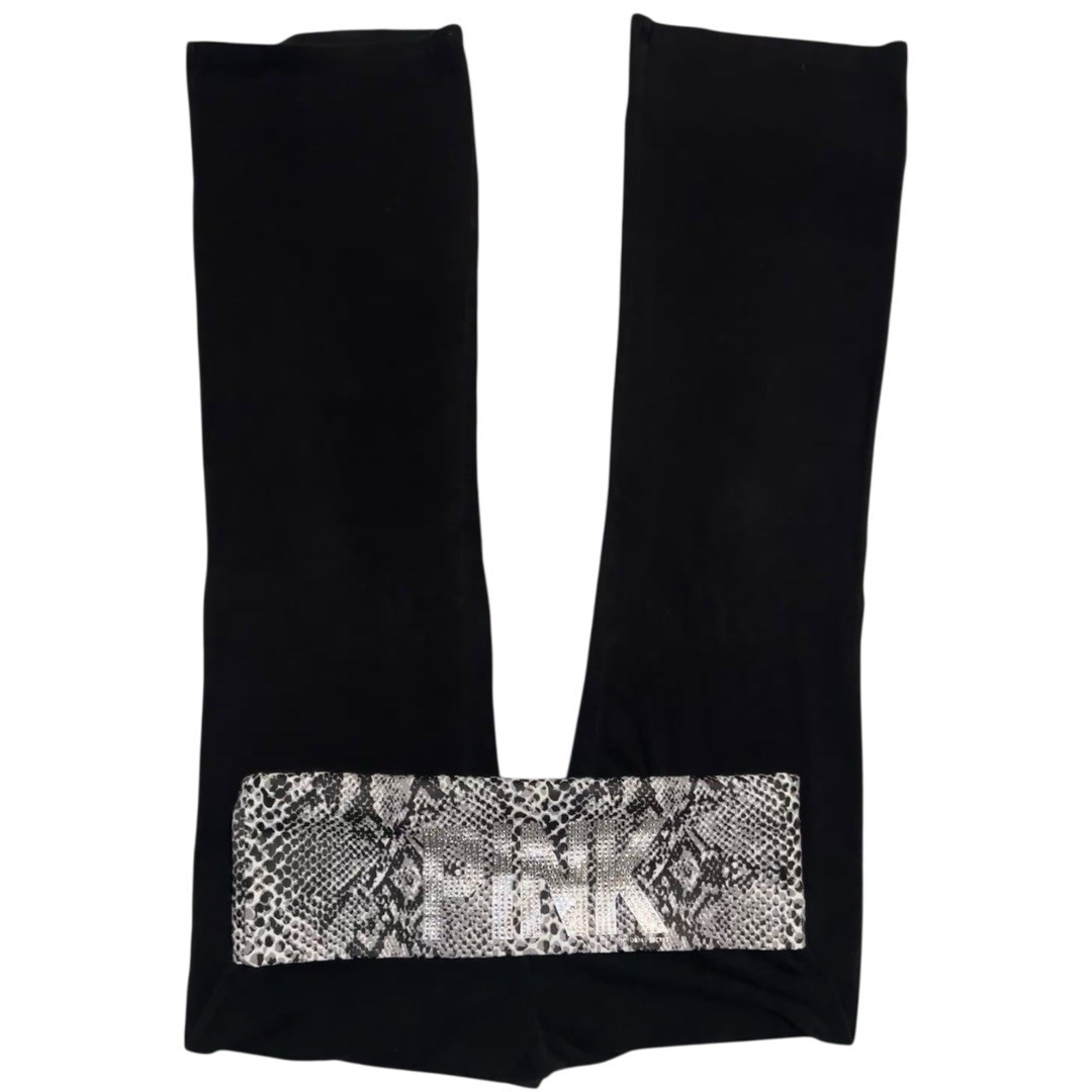 VTG Y2K Victoria’s Secret PINK Snakeskin Bling Foldover Flare Yoga Pants –Size L