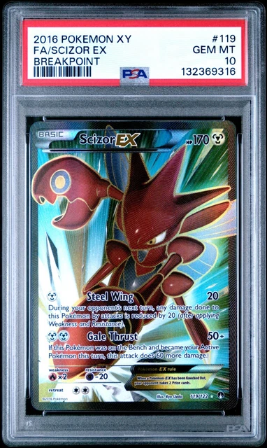 Scizor EX Full Art PSA 10 2016 Pokemon XY Breakpoint 119/122 Holo