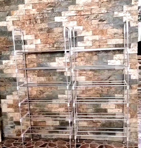 6 Tier Shoe Rack Organizer Storage Shelf Metal Tower White Space Saving Stand