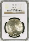 1922 $1 Peace Silver Dollar  NGC MS 63