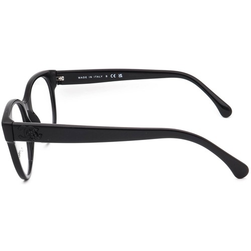 Chanel Eyeglasses 3431-B c.888 Black Rhinestones Butterfly Frame Italy 52-17 140 - Picture 5 of 6