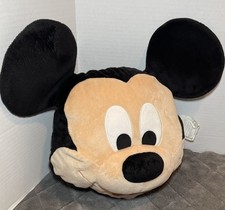 Disney Store Mickey Mouse Head Plush Pillow Large 19"x17" Stuffed Face