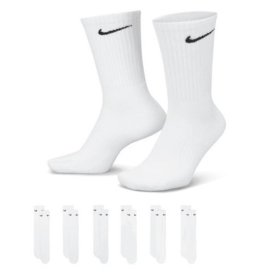 Nike Everyday Cushioned Training Crew Socks (6 Pairs) WHITE XL