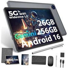Android 16 Tablet with Keyboard, 10 inch Tablet with 26GB 256GB 2TB Silver