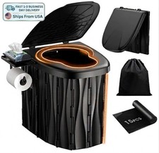 New Upgraded 15" XL Portable Toilet for Adults Camping Toilet 500 lbs