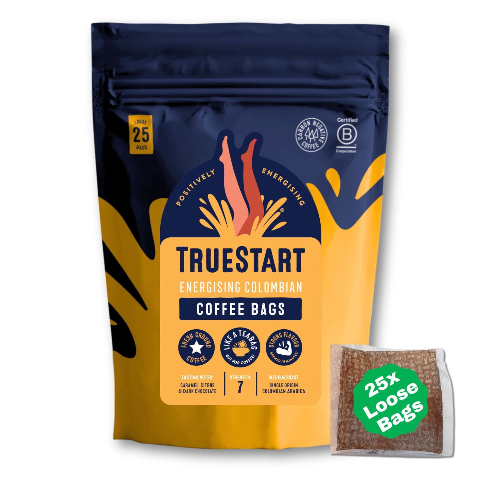 TrueStart Coffee Bags Smooth Energising Colombian Arabica 25 Loose Bags Mycot 6590₽