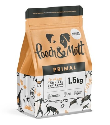 Pooch & Mutt Primal proteinreiches getreidefreies Hundetrockenfutter (normale Größe Kroketten)