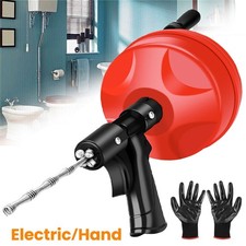 Electric Drain Auger 25ft 1/4in Drum Plumbing Drain Snake Clog Remover Autofeed