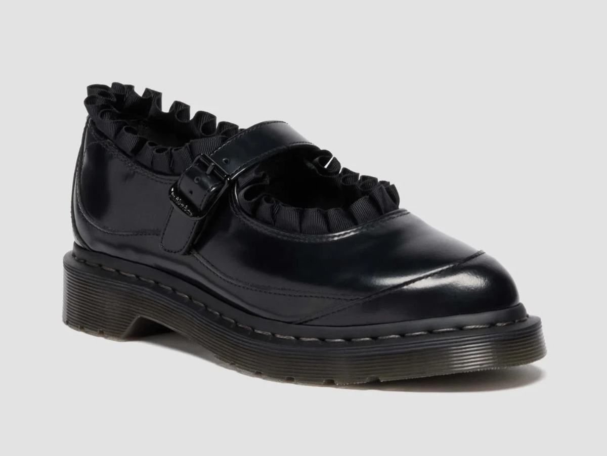 Dr.Martens ELPHIE FRILL Mary Jane Shoes BLACK Women's 42048001