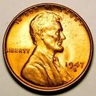 1947 S Lincoln Wheat Cent Penny Red BU  "Actual Coin Pictured"