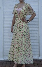 Beautiful Yellow/Pink Floral Evening Dress