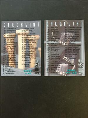 1996 Leaf Studio Baseball Checklist Set 2 Cards