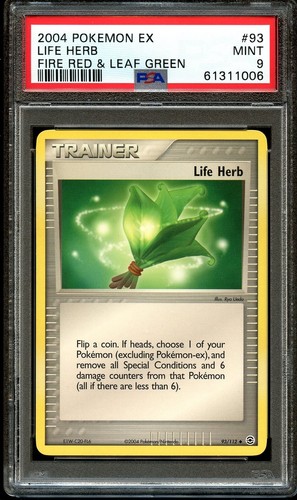 Tarjeta Pokémon 006 PSA 9 COMO NUEVA Life Herb 93/112 EX Rojo Fuego y Verde Hoja - Imagen 2 de 3