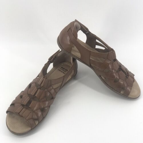Earth Origins Belle Bridget Brown Leather Sandals Size 8.5M - Picture 2 of 8