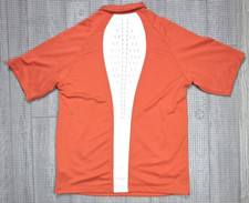 Nike Golf Polo Orange Dri Fit Mens L Perforated Performance Short Sleeve