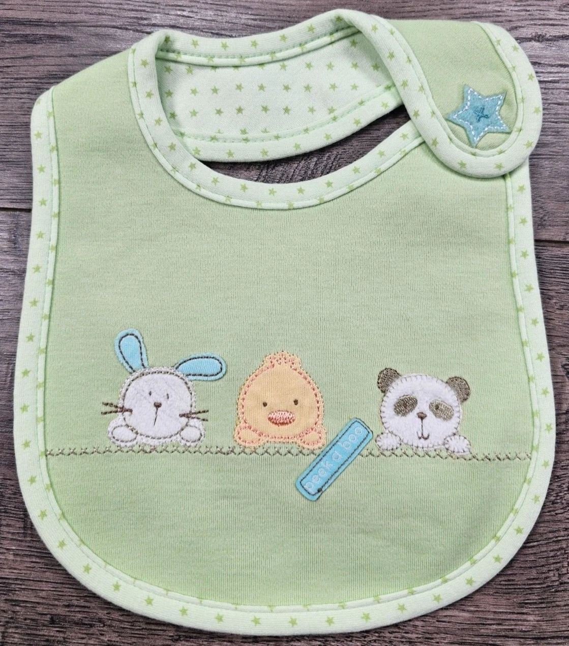 Baby Girl Boy Nwot Carter's Peek A Boo Duck Bear Bunny Baby Bib