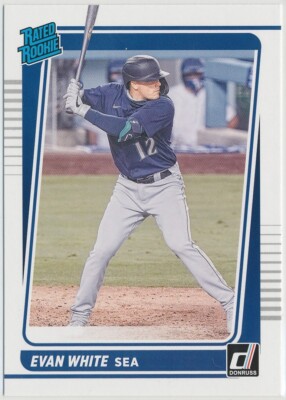 Evan White - Seattle Mariners - 2021 Panini Donruss - Rated Rookie #60