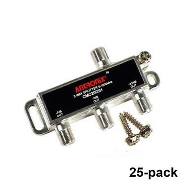 Box of 25 Antronix CMC2003H High Performance 3-Way Coax Cable Splitter 5-1002M