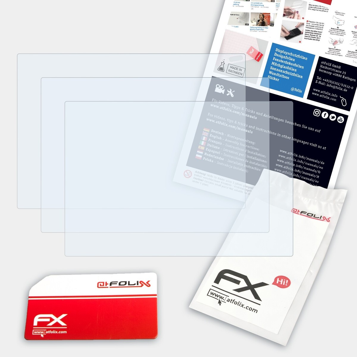 atFoliX Protection Écran Film de verre en plastique compatible avec Leica Q2 Monochrom Verre film protecteur, 9H Hybrid-Glass FX Protection Écran en Verre trempé de plastique