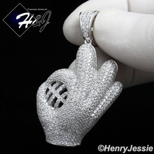 Authentic 925 STERLING SILVER CUBIC ZIRCONIA GOLD PLATED/SILVER BASEBALL GLOVE PENDANT*155