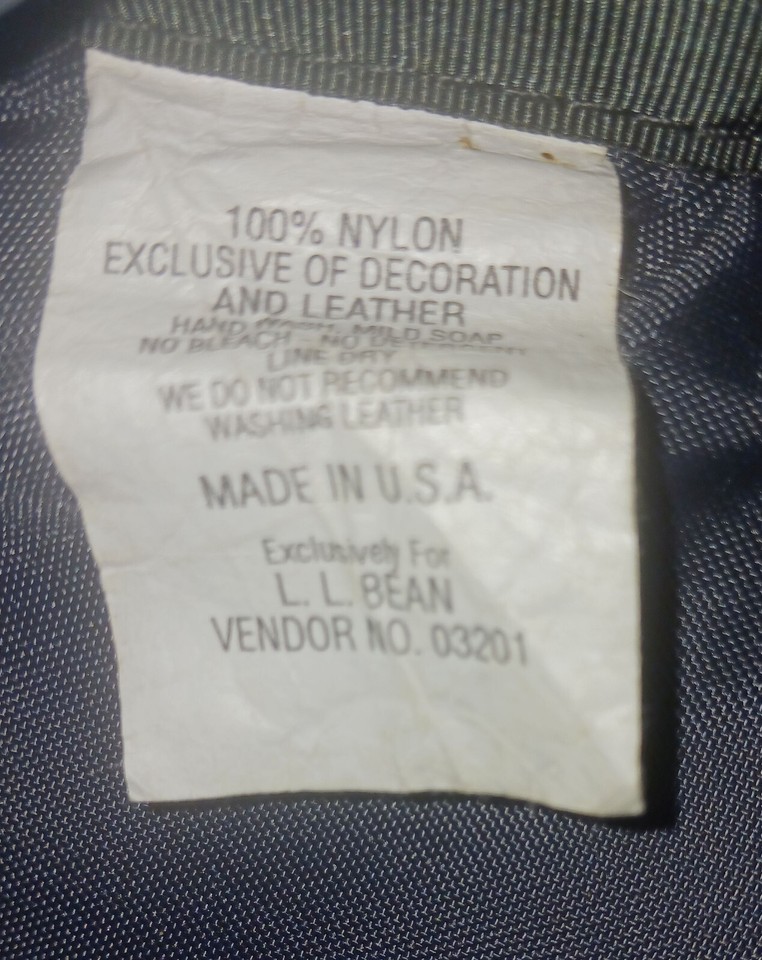 90's Vintage LL Bean Backpack * Bookbag * Leather Bottom & LL Bean Tag